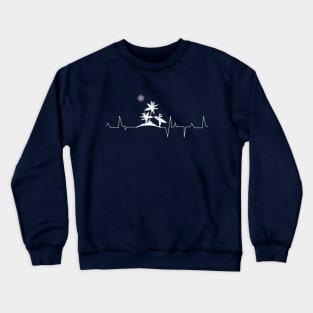 Surfer Surf Check Heartbeat White Crewneck Sweatshirt